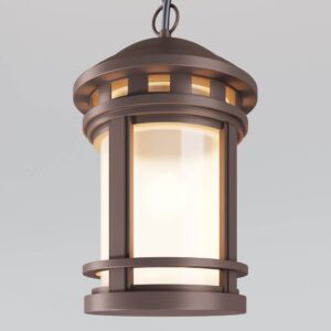 Maytoni Salamanca O031PL-01BR - детайл на кафявия фенер и белия дифузер