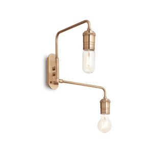 Аплик Ideal Lux Triumph AP2 160245 в месинг с две открити крушки една над друга