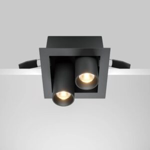 LED луна за вграждане Maytoni Magnum DL094-02-7W3K-B, черна, страничен изглед на монтажа в таван