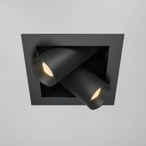 LED луна за вграждане Maytoni Magnum DL094-02-7W3K-B, черна, общ изглед с насочени спотове