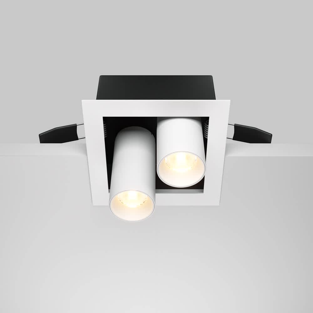 LED луна за вграждане Maytoni Magnum DL094-02-7W3K-W, бяла, страничен изглед на монтажа в таван