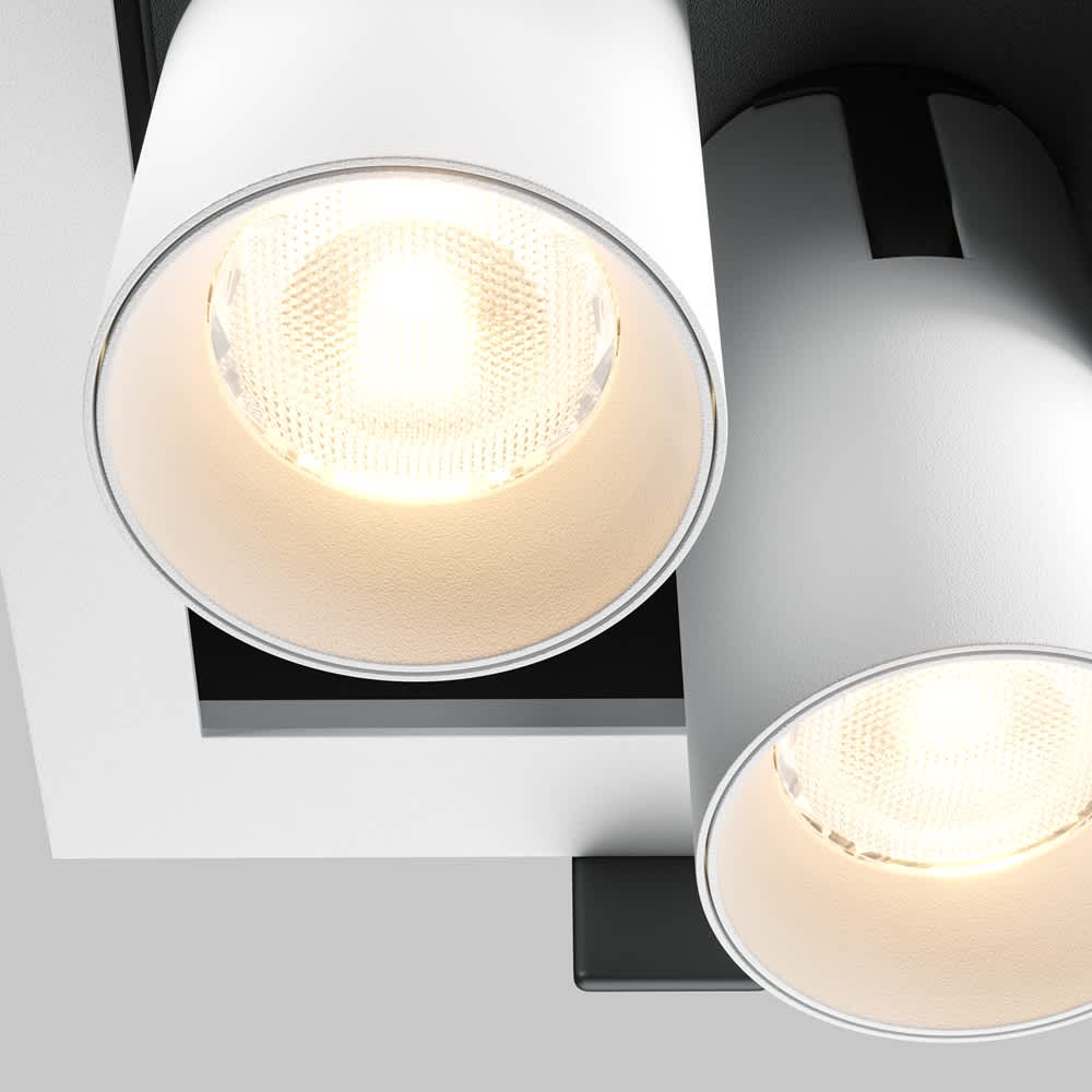 LED луна за вграждане Maytoni Magnum DL094-02-7W3K-W, бяла, детайл на двата LED спота