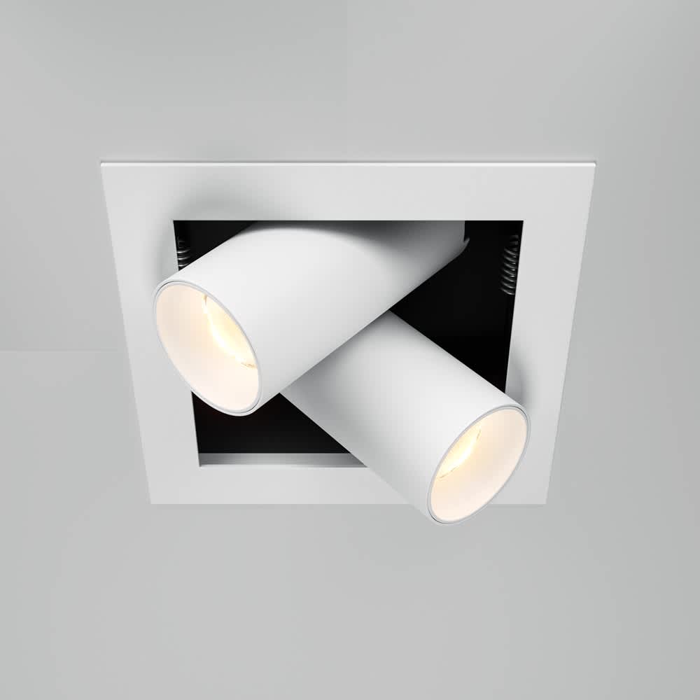 LED луна за вграждане Maytoni Magnum DL094-02-7W3K-W, бяла, общ изглед с насочени спотове