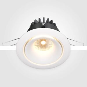 Maytoni Yin DL031-L12W3K-D-W - страничен изглед на вграждането в таван LED луна за вграждане Maytoni Yin DL031-L12W3K-D-W, бяла, страничен изглед на вграждането в таван