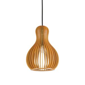 Дървен пендел Ideal Lux Citrus-3 SP1 159867 с абажур с издължена заоблена форма от отделни дървени елементи