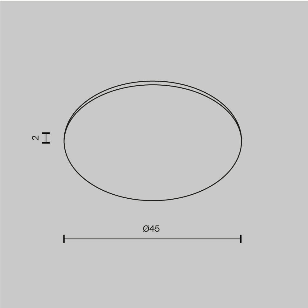 Защитно стъкло Maytoni Dip Glass001-D45, схема с размери