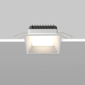 LED луна за вграждане Maytoni Okno DL056-12W3-4-6K-W, бяла, страничен изглед на монтажа в таван
