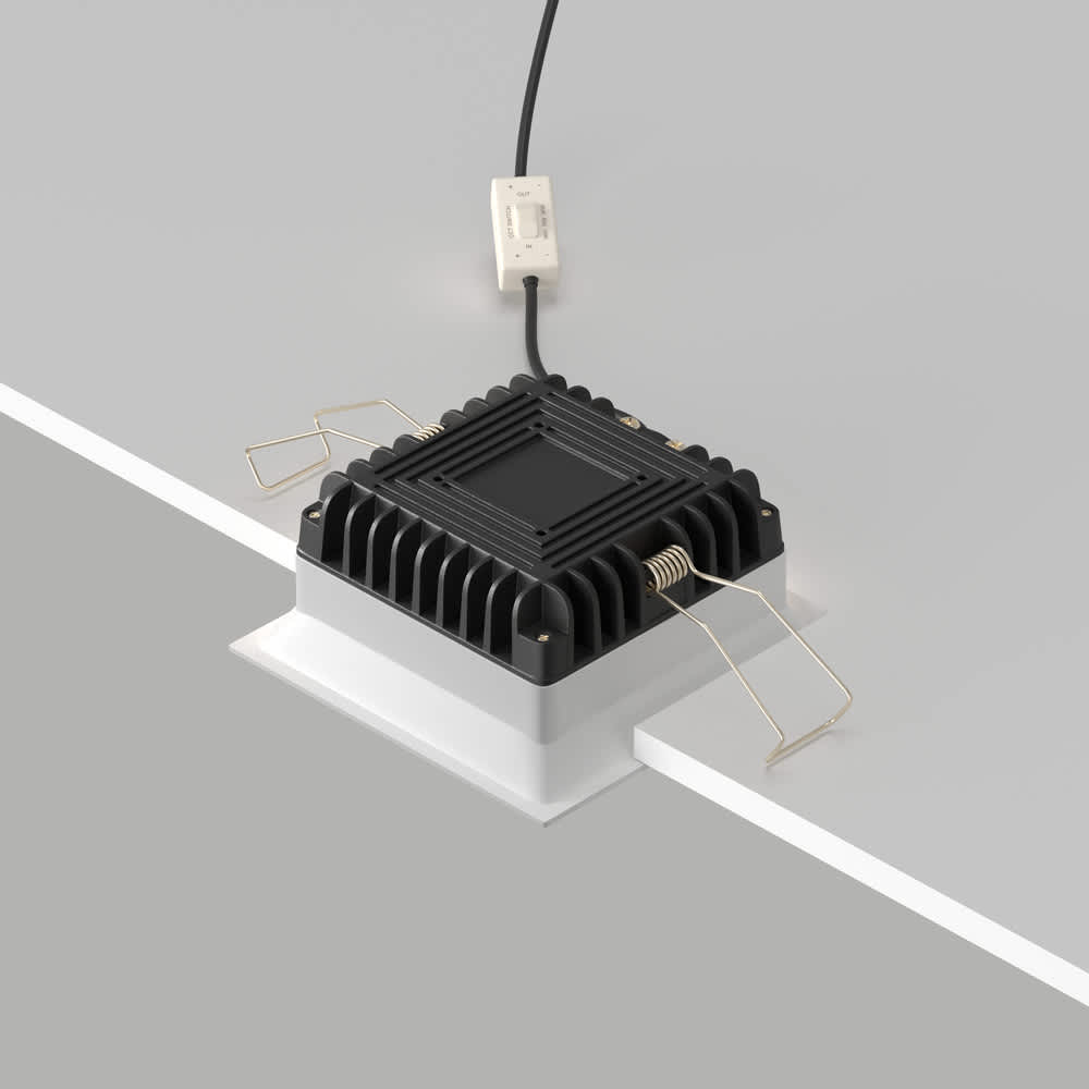 LED луна за вграждане Maytoni Okno DL056-12W3-4-6K-W, бяла, заден изглед с превключвател за цветната температура