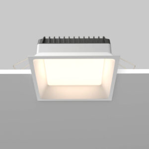 LED луна за вграждане Maytoni Okno DL056-18W3-4-6K-W, бяла, страничен изглед на монтажа в таван