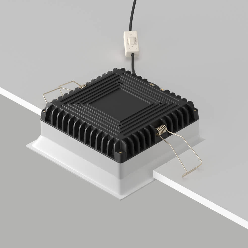 LED луна за вграждане Maytoni Okno DL056-18W3-4-6K-W, бяла, заден изглед с превключвател за цветната температура