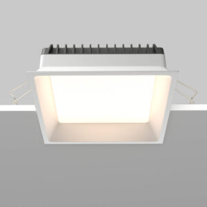LED луна за вграждане Maytoni Okno DL056-24W3-4-6K-W, бяла, страничен изглед на монтажа в таван