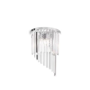 Аплик Ideal Lux Carlton AP3 168913 с хромирано покритие и прозрачни кристали