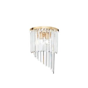 Аплик Ideal Lux Carlton AP3 213491 със златисто покритие и прозрачни кристали