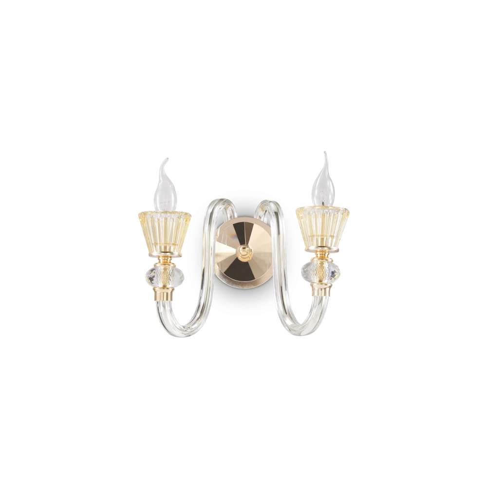 Кристален аплик Ideal Lux Strauss AP2 140599 2хE14 розово злато - основен изглед
