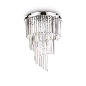 Кристален плафон Ideal Lux Carlton PL12 168937 в хром