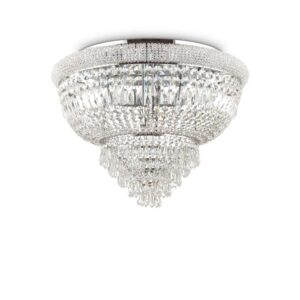 Плафон Ideal Lux Dubai PL24 243566 с хромирано покритие и прозрачни кристали