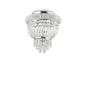 Плафон Ideal Lux Dubai PL3 207162 с хромирано покритие и прозрачни кристали