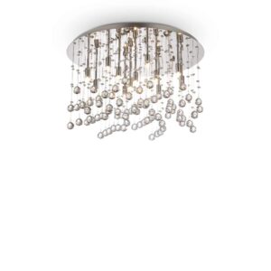 Кристален плафон Ideal Lux Moonlight PL12 077802 12хG9 Ø60 см хром - основен изглед