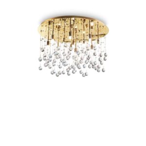 Кристален плафон Ideal Lux Moonlight PL12 082783 12хG9 Ø60 см златист - основен изглед