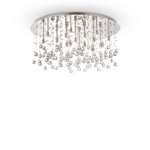 Кристален плафон Ideal Lux Moonlight PL15 077819 15хG9 Ø80 см хром - основен изглед