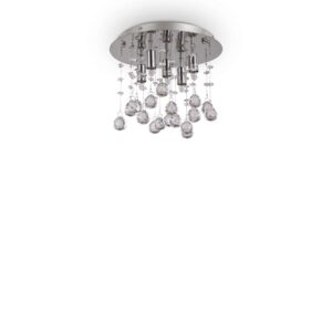 Кристален плафон Ideal Lux Moonlight PL5 094649 5хG9 Ø26 см хром - основен изглед