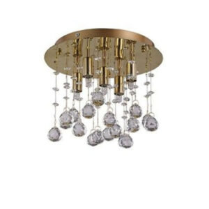 Кристален плафон Ideal Lux Moonlight PL5 094663 5хG9 Ø26 см златист - основен изглед