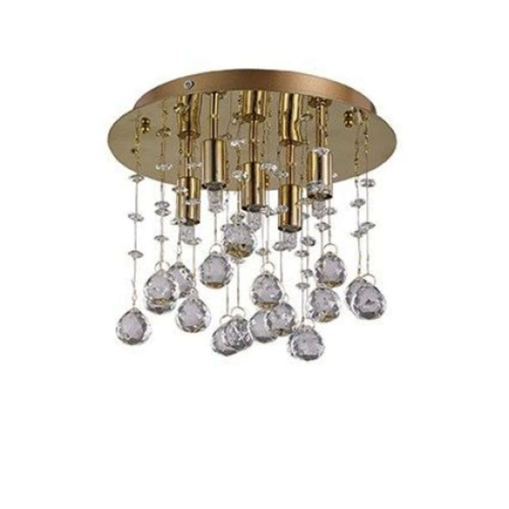 Кристален плафон Ideal Lux Moonlight PL5 094663 5хG9 Ø26 см златист - основен изглед