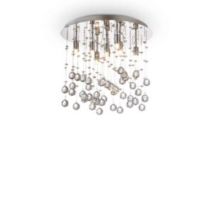 Кристален плафон Ideal Lux Moonlight PL8 077796 8хG9 Ø40 см хром - основен изглед
