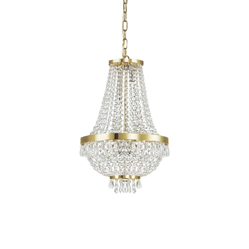 Кристален полилей Ideal Lux Caesar SP06 114729 6хG9 Ø38 см златист - основен изглед