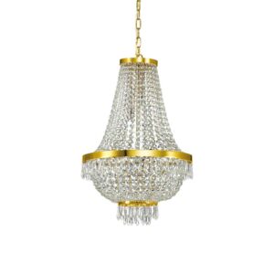Кристален полилей Ideal Lux Caesar SP09 114736 9хG9 Ø45 см златист - основен изглед