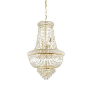 Полилей Ideal Lux Dubai SP10 207216 с месингово покритие и прозрачни кристали