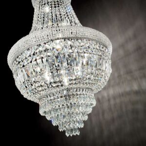 Хромиран полилей Ideal Lux Dubai SP10 215969 - изглед под ъгъл на прозрачните призми и висулки