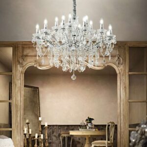Ideal Lux Florian SP18 075150 - полилей в класически интериор Полилеят Florian SP18 с осемнадесет крушки, монтиран в стая с класически мебели