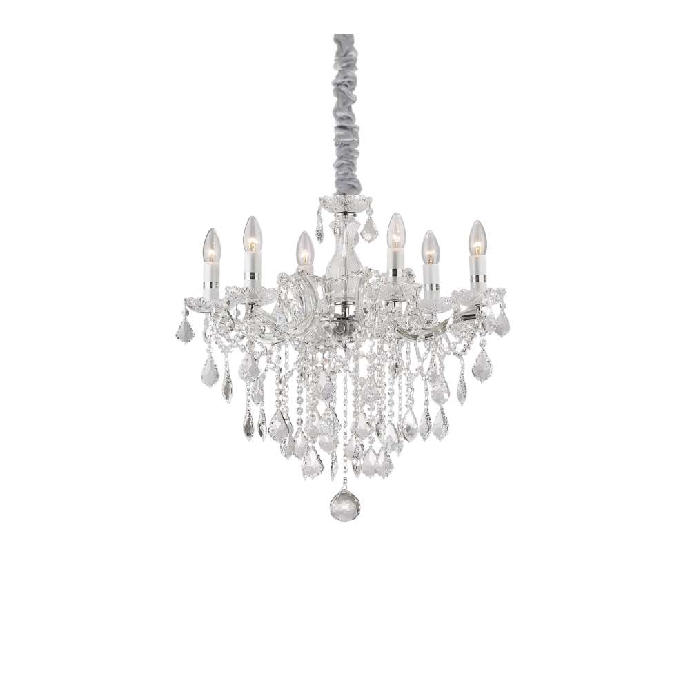 Полилей Ideal Lux Florian SP6 035628 в цвят хром на бял фон
