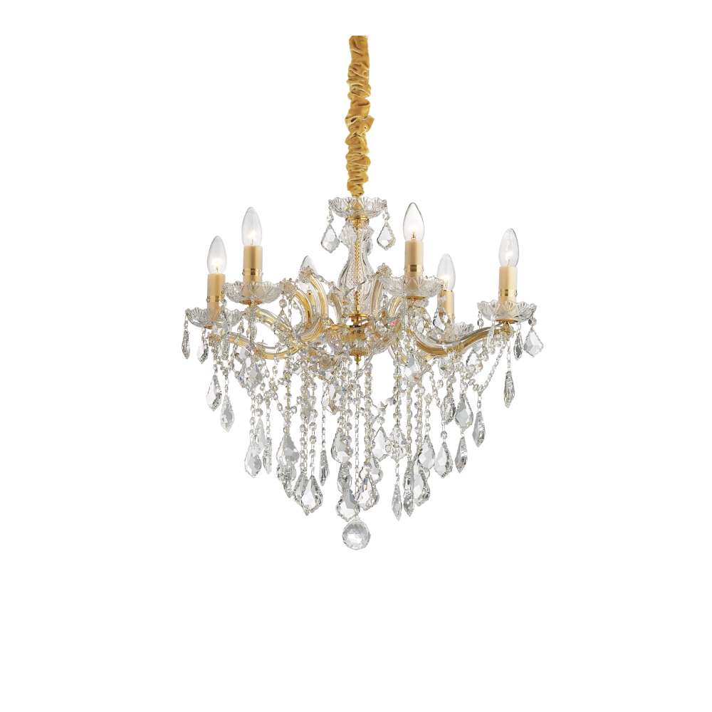 Полилей Ideal Lux Florian SP6 035635 в цвят златист на бял фон