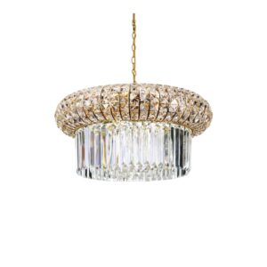 Кристален полилей Ideal Lux Nabucco SP12 237794 12хE14 Ø60 см златист - изглед на продукта на бял фон