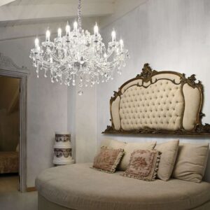 Хромиран кристален полилей Ideal Lux Napoleon SP18 167268 в класическа спалня