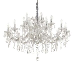 Кристален полилей Ideal Lux Napoleon SP18 167268 18хE14 Ø96 см хром - основен изглед