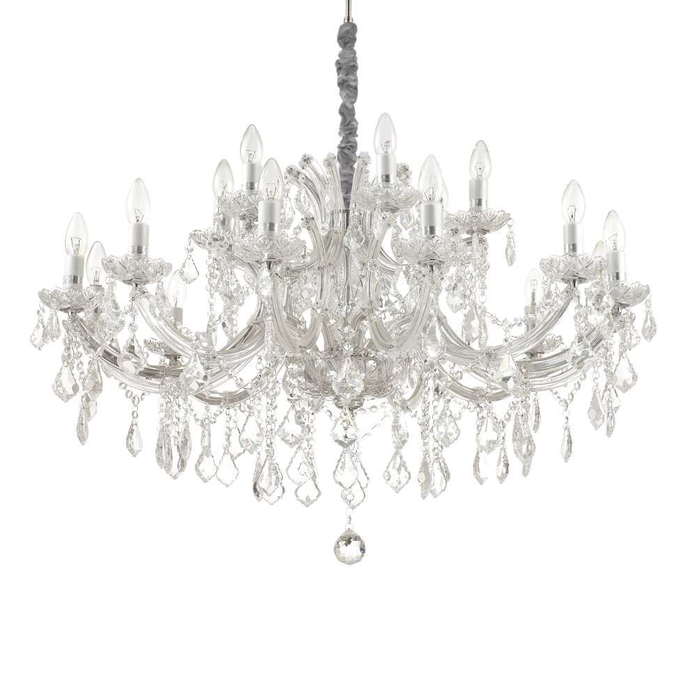 Кристален полилей Ideal Lux Napoleon SP18 167268 18хE14 Ø96 см хром - основен изглед
