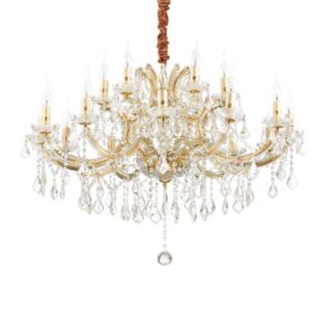 Кристален полилей Ideal Lux Napoleon SP18 167411 18хE14 Ø96 см златист - основен изглед