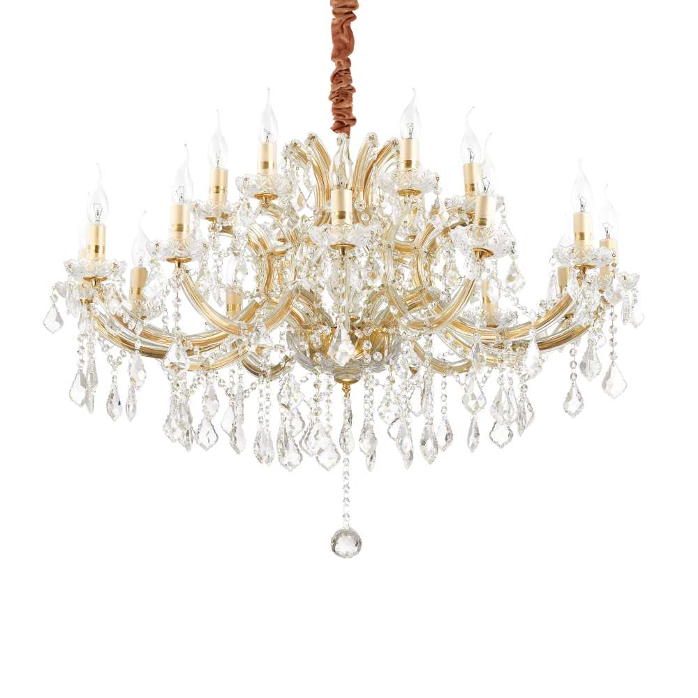 Кристален полилей Ideal Lux Napoleon SP18 167411 18хE14 Ø96 см златист - основен изглед
