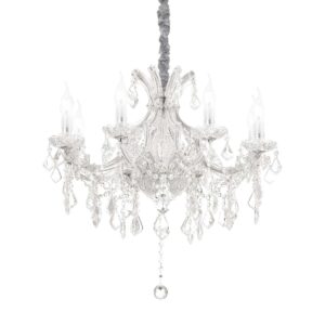 Кристален полилей Ideal Lux Napoleon SP8 167244 8хE14 Ø67 см хром - основен изглед