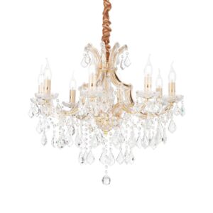 Кристален полилей Ideal Lux Napoleon SP8 167398 8хE14 Ø67 см златист - основен изглед
