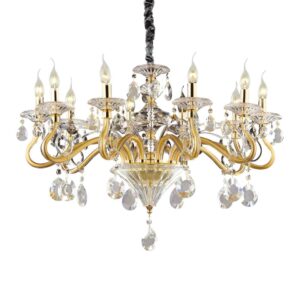Кристален полилей Ideal Lux Negresco SP10 087771 10хE14 Ø85 см златист - основен изглед