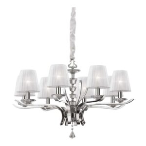 Кристален полилей Ideal Lux Pegaso SP8 059242 8хE14 Ø76 см хром - продуктова снимка