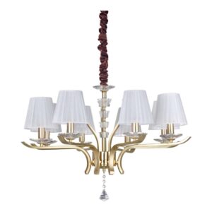 Кристален полилей Ideal Lux Pegaso SP8 197739 8хE14 Ø76 см месинг - продуктова снимка