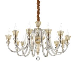 Кристален полилей Ideal Lux Strauss SP12 140612 12хE14 Ø84,5 см златист - основен изглед