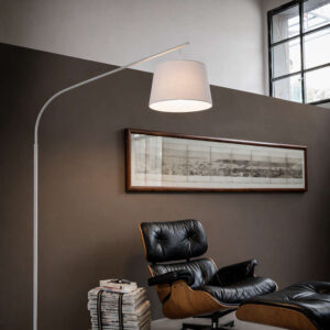 Ideal Lux Daddy 110356 - бял лампион с текстилен абажур до кресло
