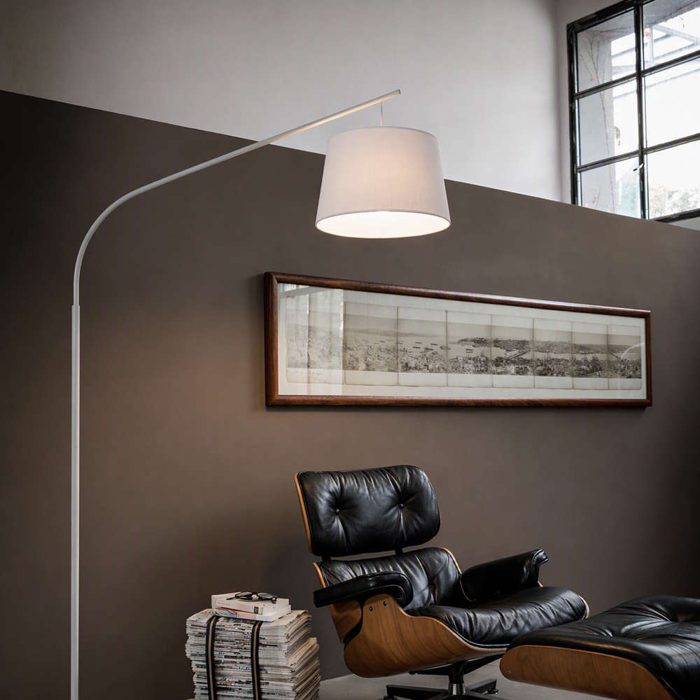 Ideal Lux Daddy 110356 - бял лампион с текстилен абажур до кресло