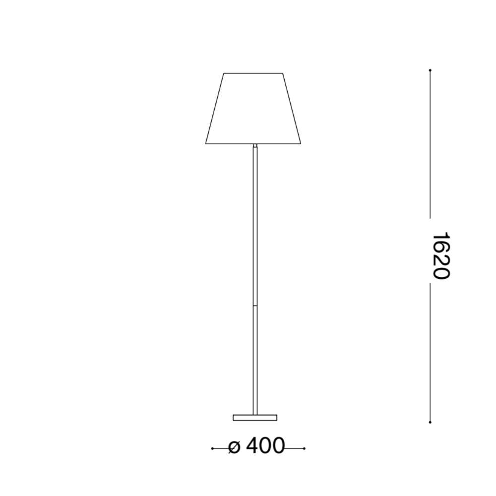 Схема с размери на лампион Ideal Lux Nordik PT1 161716